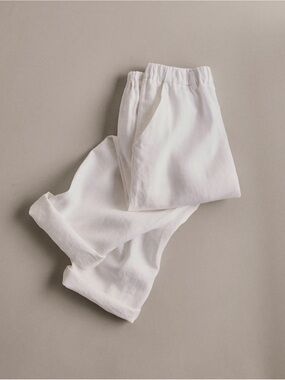 Quince Women’s NWT White Elastic-Waist Linen Pants